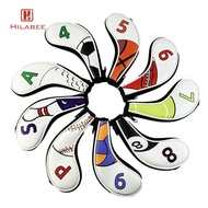 HILABEE 9pcs Club Covers Zippered Headcover Iron Covers Protector
