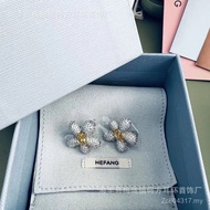Silver hefang Earrings hefang Design Earrings Earrings Balloon 925 Niche Light Luxury Flower QKYU