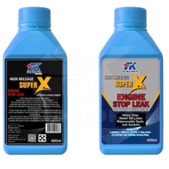 FK FUKUOKA High Mileage Super X Engine Stop leak (400ml) for Petrol & Diesel Engines