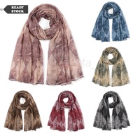 READY STOCKTudung Fashion Printed Cotton Shawl Murah Simple Voile scarf Muslim Hijab Long Wide 180cm