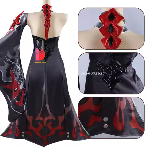 Honkai Star Rail Game Acheron Cosplay Costume Game Dress Wig Full Set Women Role Play Carnival Party