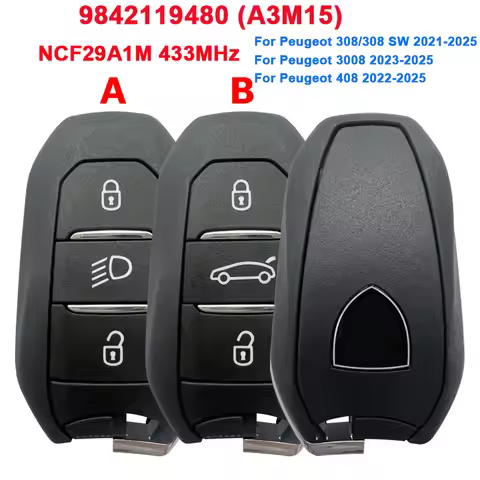 CN009058 OEM 3Btn Smart Key NCF29A1M 433MHz 9842119480 (A3M15) Remote Control For Peugeot 308/308 SW