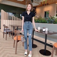 ยีนส์กระบอกเล็ก งานป้าย NABI ผ้ายีนส์ยืดนุ่ม