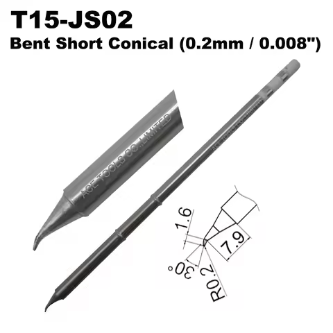 T15-JS02 Bent Replacement Soldering Tip for HAKKO FM-203 FM-204 FM-206 FX-951 FX-950 FX-952 FX-9501 