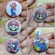 4.4 CM Round Brooch Pin, Mario Bros Totebag Bag Pin