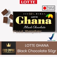 LOTTE GHANA Black Chocolate 50gr | Dark Choco 50% Cocoa | Japanese Chocolate