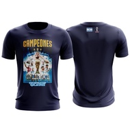 Argentina Campeone Fifa World Cup Qatar 2022 Lionel Messi Tshirt Jersey Microfiber Navy Blue