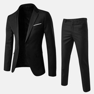TOP MEN PH 2025 Korean style trendy casual suit tops and pants set for JS Prom Valentine Wedding and