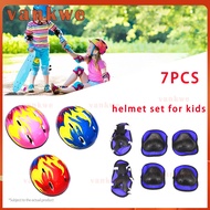 ✣7PCS/SET Adjustable kid helmet set Bike Helmet Skateboard Helmet Set for Kids