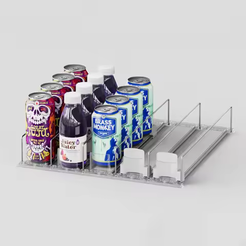 Automatic Soda Can Dispenser Retail Transparent Slide Rail Beverage Storage Organizer Rack Drink Spr