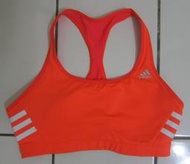  adidas 螢光橘運動內衣 M