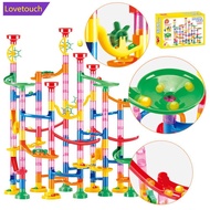 LOVETOUCH DIY Construction Marble Run Race Track Building Blocks Kids 3D Maze Ball Roll Toys Childre