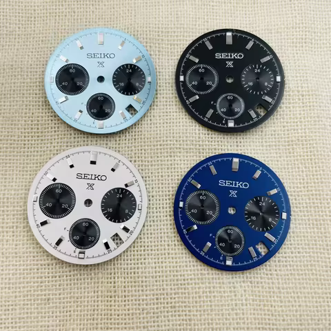 29.5mm VK63 dial multifunctional watch hands panda green luminous S logo sports quartz watch hands d