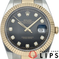 Rolex Datejust 41 男士腕錶 Oyster 10P 鑲鑽 Datejust 41 126333G 附原廠盒、保固卡 K18YG/SS 男士腕錶 黑色拋光 成色極佳 [二手]