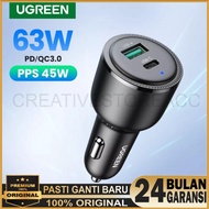 UGREEN Car Charger 63W - Dual Port USB C 45W PD QC Fast Charging - Ugreen 90645