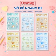 Happy Day Classmate Horizontal Notebook 60GSM Smooth Paper, Horizontal Student Notebook, Notebook