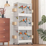 High Encryption Bird Cage Large Multi-Layer Parrot Cage Stackable Bird Cage Accessories Splash Proof