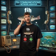 【Ready Stock】Fih Is Calling Fish Meme T-Shirt Bootleg Graphic Tee Milk Silk Unisex Oversized