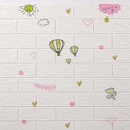 Wallpaper Dinding 3D Foam Motif Bata 70x77cm Stiker Dekorasi Kamar Anak Estetik
