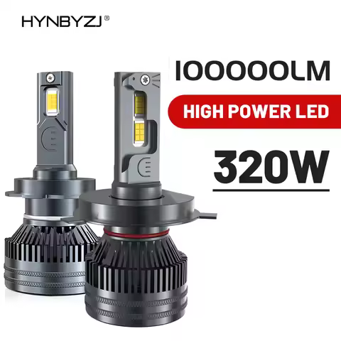 HYNBYZJ H7 H4 H11 LED Headlight 320W High Power H1 H8 H9 HB4 HB3 9005 9006 9012 Turbo Lamp 6000K Whi
