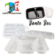 food storage₪BENTO BOX 2 / 3 / 4 / 5 DIVISION 25SET CLEAR / BLACK