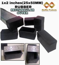 1x2 inches (25x50MM)  RECTANGULAR OUTER HEAVY DUTY Tubular Rubber Footings /Stopper(sold by 4/12/20/