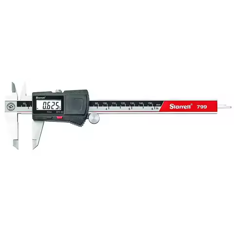 Starrett EC799A Digital Calipers, Inch/Metric, 0-6"/150 0-8"/200mm Range, 0.01mm Resolution,without 
