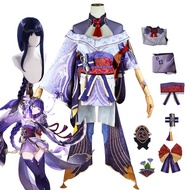 SanyMucos Raiden Shogun Cosplay Costume,Including Wigs,Genshin Impact Cosplay Complete Halloween Cos