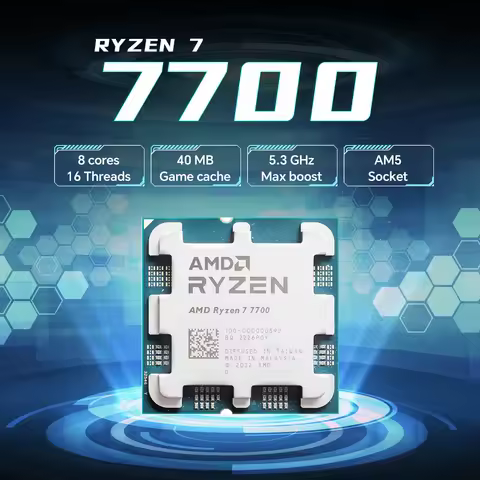 AMD Ryzen 7 7700 3.8GHz 8-Core 16-Thread 5NM L3=32M NEW DDR5 Processor 65W Socket AM5 R7 7700 but No