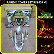 RAPIDO COVER SET RS150R/RS150 V2 V3 WINNER150 (13) SILVER (STICKER TANAM/AIRBRUSH) COVERSET