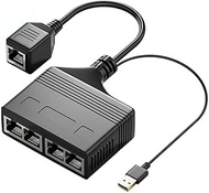 Sarini Ethernet Splitter 1 to 4 Fast RJ45 Mbps Splitter for Cat5 Cat5e Cat6 Cat7 Cat8 Female