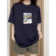 [2 Days Shipping] XH100% Cotton Short-Sleeved T-Shirt Women Tops Korean Style Loose Summer Clothes C