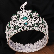 มงกุฎเจ้าสาว Queen Headband Baroque Headwear พร้อม Rhinestones Sparkly สำหรับ Masquerade Ball จัดเลี