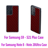 【Worth-Buy】 Business Luxury Real Red Carbon Fiber For Galaxy S21/s21plus/s21ultra/s20/s20plus/s9/s10/note9/note20/note20 Ultra Case