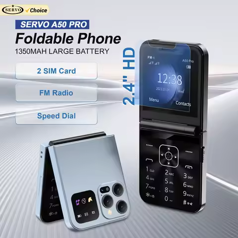 SERVO A50 PRO Foldable Mobile Phone 2.4" Screen Call Recording Speed Dial Blacklist Flashlight 2G Du