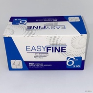 ✵◊❅Insulin Pen Needles JARUM 100 pieces per box, 4mm, 5mm, 6mm 31G/32G (All can Fit) EASYFINE