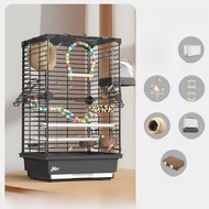 JONSANTY Acrylic Large Bird Cage with Breeding Box Parrot Cockatiel Lovebird Metal Pet Cage for Home