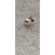 Real Natural AAAA 5-6mm White round Akoya Pearl Pendant 18k Gold