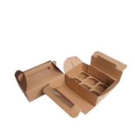 [10 Pcs] Cup Cake Box contains 6 Delivery | Cardboard Cake Cup Box contains 6