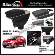 Proton Saga 2016 PVC Adjustable ABS Armrest Center Console Box Black Leather