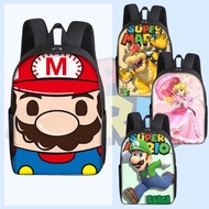 Mario backpack 16 inch Peach Princess cartoon backpack Bowser Luigi large capacity multifunctional s