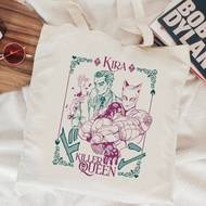 Jojo Bizarre Adventure tote bag y2k canvas  bolsas de tela shopper shoulder  femme