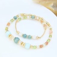 晨光翠影 | 藍綠晶 異極礦 | 情人節禮物 雙圈手鍊 聖誕禮物