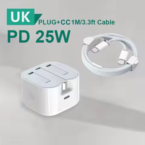 British Standard Charger USB C For iPhone 15 14 13 Pro Quick Charge PD 25W Fast Charging Travel Wall