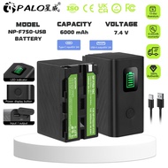 PALO NP-F750 6000mAh Battery with Direct USB Type-C Port for Select Sony HandyCam Camcorder