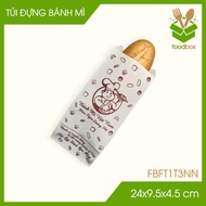 Combo of 100 white paper bread bags - Takeaway bread bags - 24x9.5x4.5cm -FB.MFT1T3NN