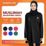 ADIDAS Premium Muslimah Microfiber Jersey / XS-3XL / Baju Sukan Dry Fit Sports / Long Sleeve Plain J