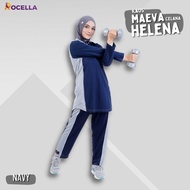 Setelan Olahraga Wanita Muslimah Kaos Maeva dan Celana Helena Rocella - Baju Setelan Kaos Olahraga M