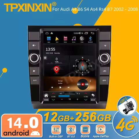 For Audi A4 B6 S4 As4 Rs4 B7 2002-2008 Android Car Radio Multimedia Video Player Wireless Carplay Au