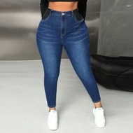 Plus Size Women Navy Blue Stretch Skinny Jeans Summer Vacation Woman 90s Spring For Women Y2k Cowgir